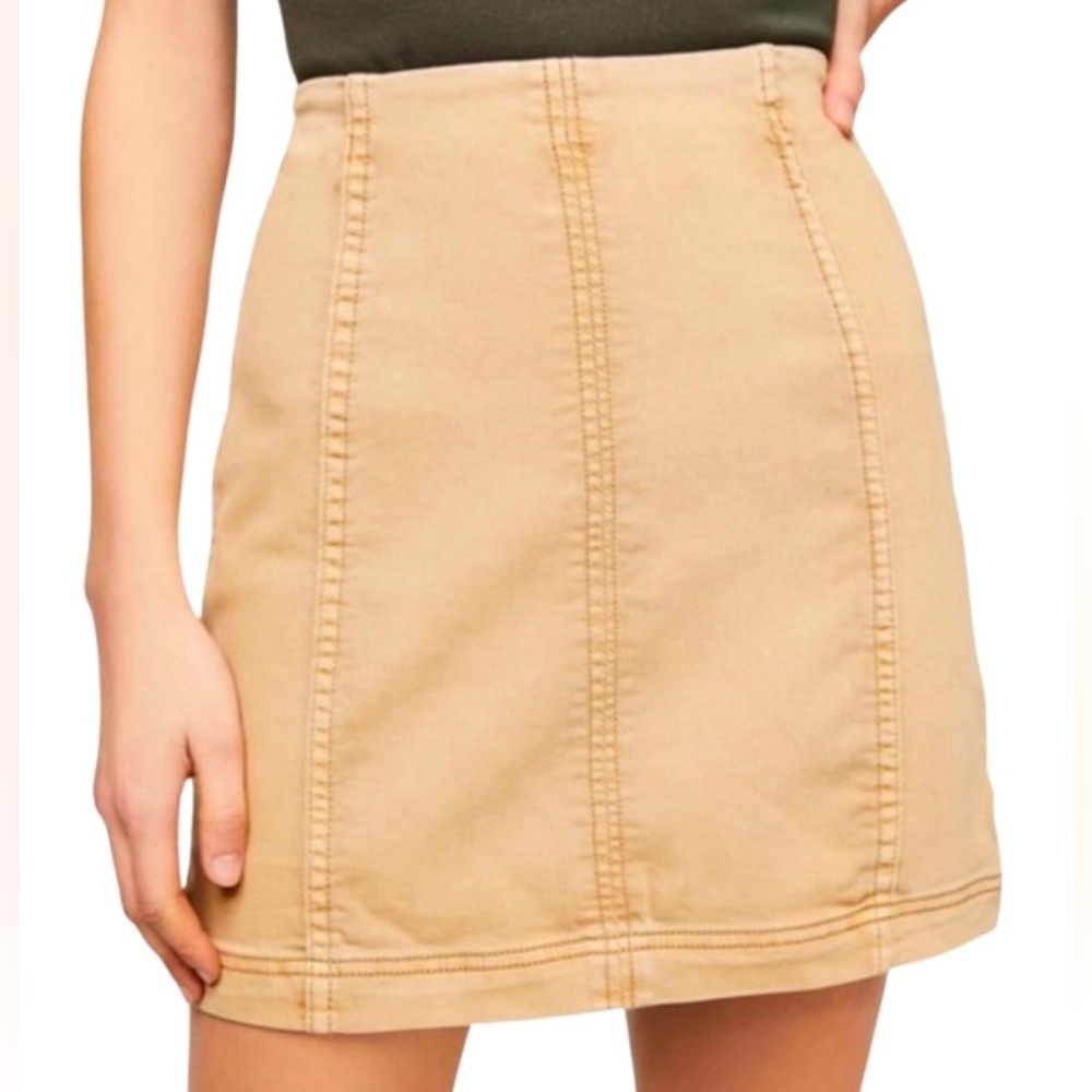 EUC Free People Femme Denim Mini Skirt - Beige - Size 8